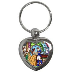 Happily Ever After 1 - Beauty And The Beast  Key Chain (heart) by storybeth