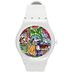 Happily Ever After 1   Beauty And The Beast Round Plastic Sport Watch (m) by storybeth