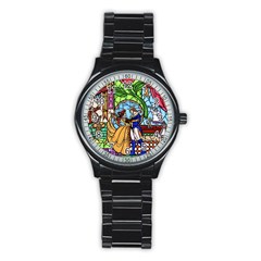 Happily Ever After 1   Beauty And The Beast Stainless Steel Round Watch by storybeth