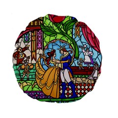 Happily Ever After 1   Beauty And The Beast Standard 15  Premium Flano Round Cushions by storybeth