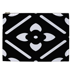 Black And White Pattern Background Cosmetic Bag (xxl)  by Nexatart