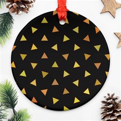 Shapes Abstract Triangles Pattern Round Ornament (two Sides) by Nexatart