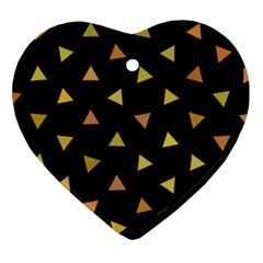 Shapes Abstract Triangles Pattern Heart Ornament (two Sides) by Nexatart