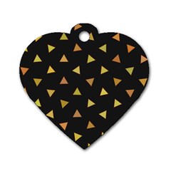 Shapes Abstract Triangles Pattern Dog Tag Heart (one Side) by Nexatart