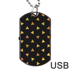 Shapes Abstract Triangles Pattern Dog Tag Usb Flash (one Side) by Nexatart