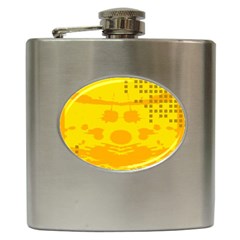 Texture Yellow Abstract Background Hip Flask (6 Oz) by Nexatart