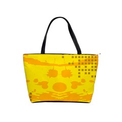 Texture Yellow Abstract Background Shoulder Handbags by Nexatart