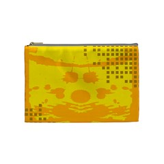 Texture Yellow Abstract Background Cosmetic Bag (medium)  by Nexatart