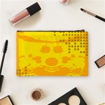 Texture Yellow Abstract Background Cosmetic Bag (Medium)  Back