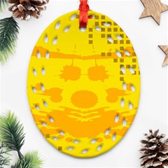 Texture Yellow Abstract Background Ornament (oval Filigree) by Nexatart