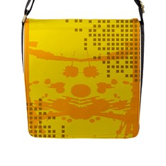 Texture Yellow Abstract Background Flap Messenger Bag (l)  by Nexatart