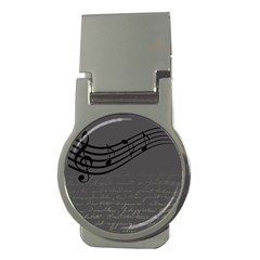 Music Clef Background Texture Money Clips (round)  by Nexatart