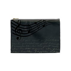 Music Clef Background Texture Cosmetic Bag (medium)  by Nexatart