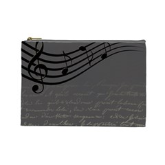 Music Clef Background Texture Cosmetic Bag (large)  by Nexatart