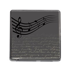 Music Clef Background Texture Memory Card Reader (square) by Nexatart