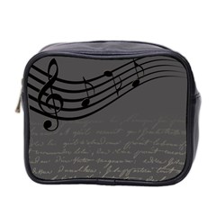 Music Clef Background Texture Mini Toiletries Bag 2-side by Nexatart