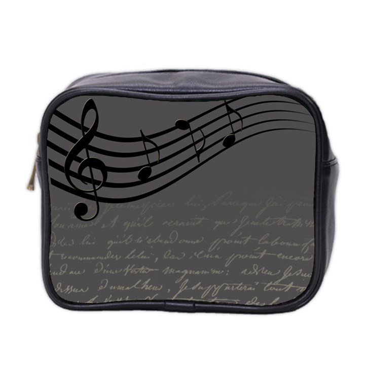 Music Clef Background Texture Mini Toiletries Bag 2-Side