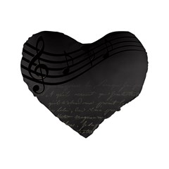 Music Clef Background Texture Standard 16  Premium Heart Shape Cushions by Nexatart