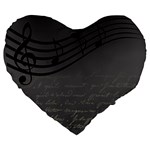 Music Clef Background Texture Large 19  Premium Heart Shape Cushions Front