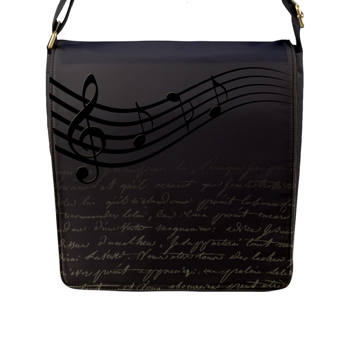 Music Clef Background Texture Flap Messenger Bag (L) 