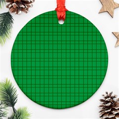 Pattern Green Background Lines Round Ornament (two Sides) by Nexatart