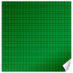 Pattern Green Background Lines Canvas 12  X 12   by Nexatart