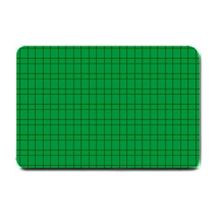 Pattern Green Background Lines Small Doormat  by Nexatart