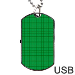 Pattern Green Background Lines Dog Tag Usb Flash (one Side) by Nexatart