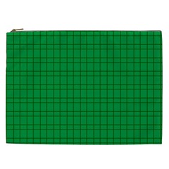 Pattern Green Background Lines Cosmetic Bag (xxl)  by Nexatart