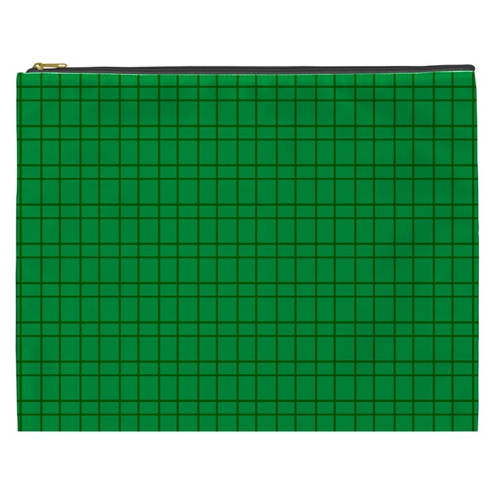 Pattern Green Background Lines Cosmetic Bag (XXXL) 