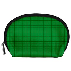 Pattern Green Background Lines Accessory Pouches (large)  by Nexatart