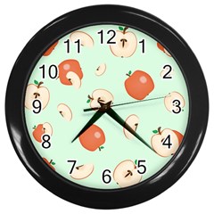 Apple Fruit Background Food Wall Clocks (black) by Nexatart