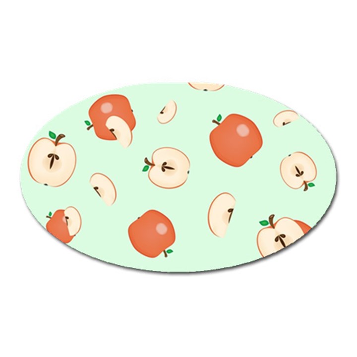 Apple Fruit Background Food Oval Magnet