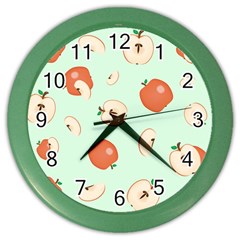 Apple Fruit Background Food Color Wall Clocks by Nexatart