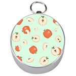 Apple Fruit Background Food Silver Compasses Front