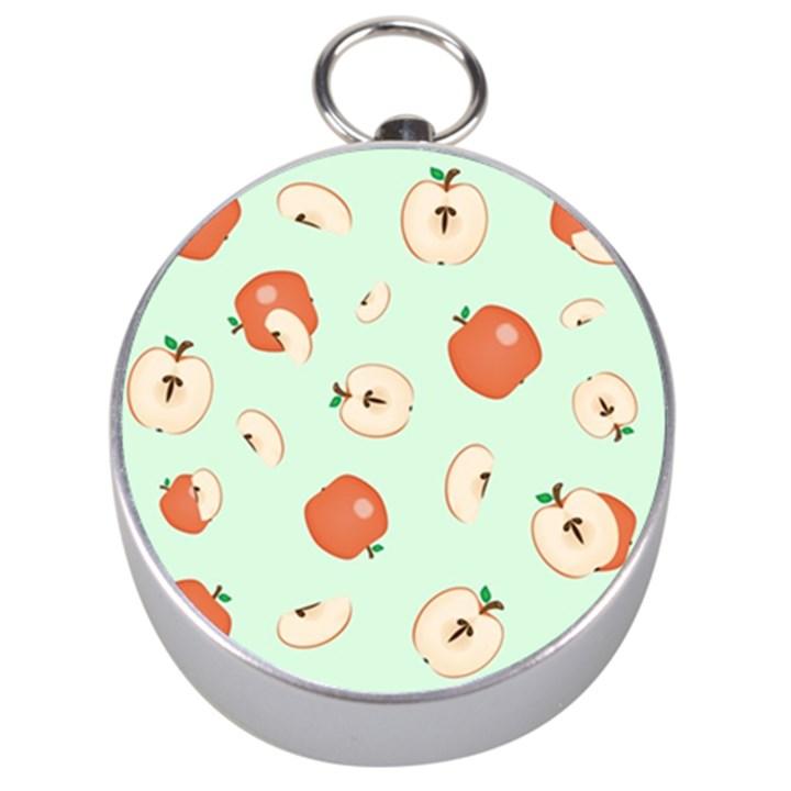 Apple Fruit Background Food Silver Compasses