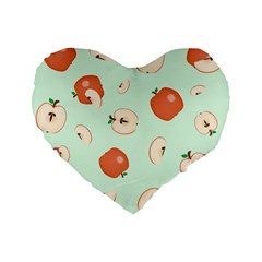 Apple Fruit Background Food Standard 16  Premium Flano Heart Shape Cushions by Nexatart