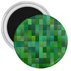 Green Blocks Pattern Backdrop 3  Magnets