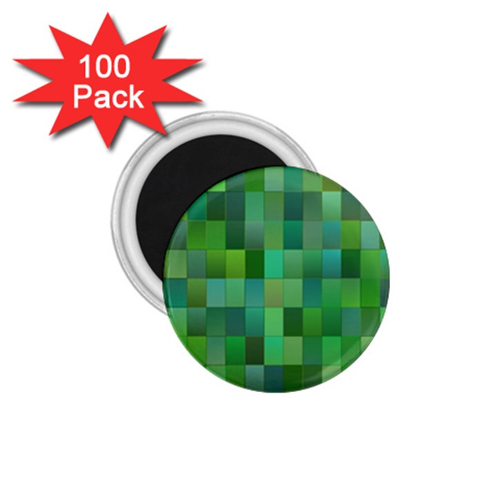 Green Blocks Pattern Backdrop 1.75  Magnets (100 pack) 