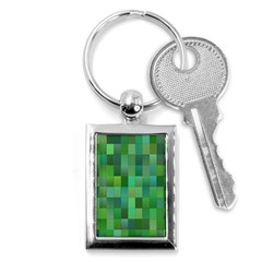 Green Blocks Pattern Backdrop Key Chains (Rectangle) 