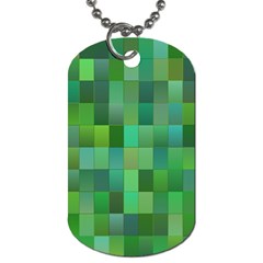 Green Blocks Pattern Backdrop Dog Tag (one Side) by Nexatart