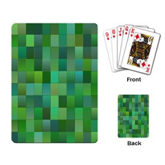 Green Blocks Pattern Backdrop Playing Card