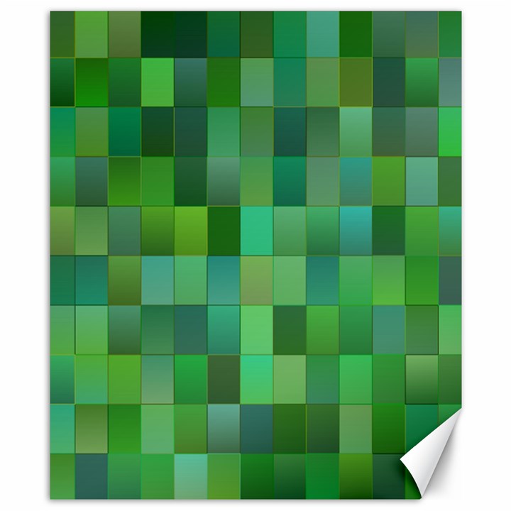 Green Blocks Pattern Backdrop Canvas 8  x 10 