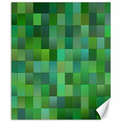 Green Blocks Pattern Backdrop Canvas 20  X 24   by Nexatart