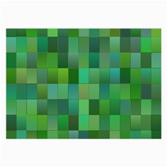 Green Blocks Pattern Backdrop Large Glasses Cloth by Nexatart