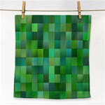 Green Blocks Pattern Backdrop Face Towel Front