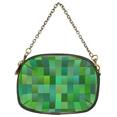 Green Blocks Pattern Backdrop Chain Purses (one Side)  by Nexatart