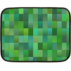 Green Blocks Pattern Backdrop Fleece Blanket (mini) by Nexatart