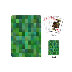 Green Blocks Pattern Backdrop Playing Cards (Mini) 