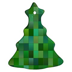 Green Blocks Pattern Backdrop Ornament (Christmas Tree) 